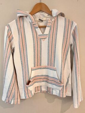 Roxy Girl Striped Baja Hooded Beach Pullover